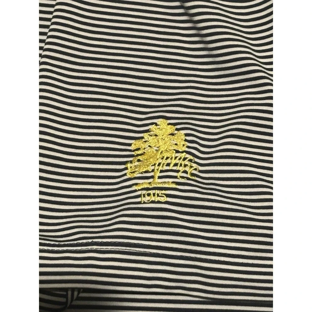RLX Ralph Lauren White Blue Striped Large Polo Shirt Performance MGC 1915 Golf